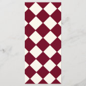 Menu Elegant Retro Checkered Burgundy Wedding (Dos)
