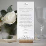 Menu Élégant Rococo Floral Français<br><div class="desc">Cette suite classique de décors historiques s'inspire des gravures du peintre Alexis Peyrotte,  datant du XVIIIe siècle,  avec du gris clair sur des feuilles blancs acanthus,  des parchemins ornés,  des fleurs et des arbres. Inclut des champs de texte modifiables pour les options de menu.</div>
