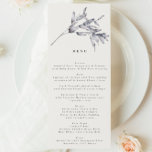 Menu Elégant romantique Aquarelle Mariage floral<br><div class="desc">menu mince pour correspondre à la collection *si vous voulez plus d'options papier cette conception peut être transférée à un programme mince *ou pour plus d'aide contactez-moi</div>