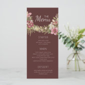 Menu Élégant Romantique Rouge Floral Rustique   (Debout devant)