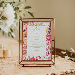 Menu Elégant rose Aquarelle Fleurs Mariage Personnalisé<br><div class="desc">Elégant 5x7 Moderne rose et or Aquarelle Florale Simple Custom Wedding Menu avec Arrière - plan blanc</div>