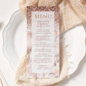 Menu Elégant Rose Gold Faux Parties scintillant Marbre 