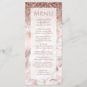 Menu Elégant Rose Gold Faux Parties scintillant Marbre  (Devant)