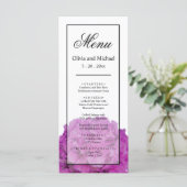 Menu Elégant rose hydrangée florales Mariage (Debout devant)