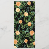 Menu Élégant Rose noir et pêche Mariage (Dos)