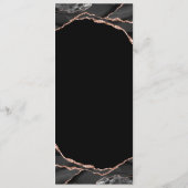 Menu Élégant Rose noir Gold Foil Mariage Agate (Dos)