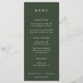 Menu Elégant Rose vert Aquarelle Magnolia Mariage (Devant)