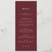 Menu Élégant rouge foncé prune bourgogne classique Mari (Devant)