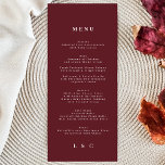 Menu Élégant rouge foncé prune bourgogne classique Mari<br><div class="desc">menu mince pour correspondre à la collection *si vous voulez plus d'options papier cette conception peut être transférée à un programme mince *ou pour plus d'aide contactez-moi</div>