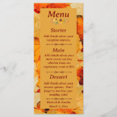 Menu Élégant Rouge Gold Automne Feuilles Mariage de aut (Devant)