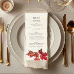 Menu Élégant rouge orange Feuilles de automne Mariage<br><div class="desc">Venez profiter de la chaleur de la saison grâce à notre menu Mariage Automne Elegance, une célébration de l'amour et les couleurs vibrantes de l'automne. Orné de délicats feuilles rouges et oranges, ce menu saisit à merveille l'essence de la saison. Les riches teintes de l'automne sont complétées par un design...</div>