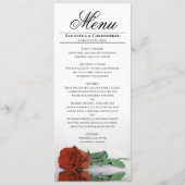 Menu Elégant rouille orange Rose Réflexions Mariage (Devant)