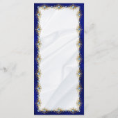 Menu Elegant Royal Blue Floral Monogram Wedding (Dos)