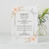 Menu Elégant Rustic Boho Fleur sauvage Mariage (Debout devant)