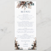 Menu Élégant Rustique Fleurs de Forêt Cônes de Pin Mari (Devant)