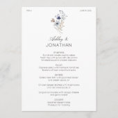 Menu Élégant Rustique moderne Mariage Fleur sauvage (Devant)