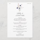 Menu Élégant Rustique moderne Mariage Fleur sauvage (Devant)