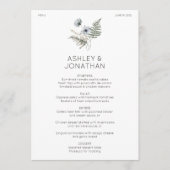 Menu Élégant Rustique moderne Mariage Fleur sauvage (Devant)