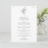 Menu Élégant Rustique moderne Mariage Fleur sauvage (Debout devant)