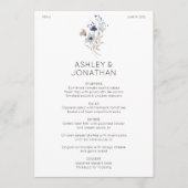 Menu Élégant Rustique moderne Mariage Fleur sauvage (Devant)