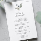Menu Élégant Rustique moderne Mariage Fleur sauvage