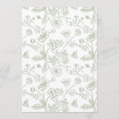 Menu Élégant Sage Chinoiserie Victorien Floral Mariage (Dos)