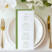 Menu Elégant Sage Green Garden Mariage Nom du client Me