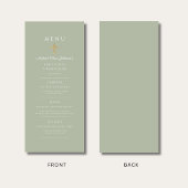 Menu Elegant Sage Green Religious Cross First Communion
