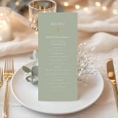 Menu Elegant Sage Green Religious Cross First Communion