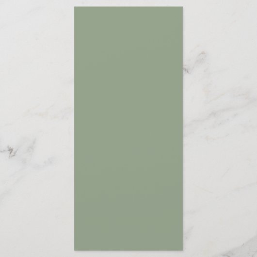 Menu Élégant Sage Green Simple Monogramme Mariage (Dos)