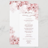 Menu Élégant Sakura Branche moderne mariage du printemp (Devant / Derrière)