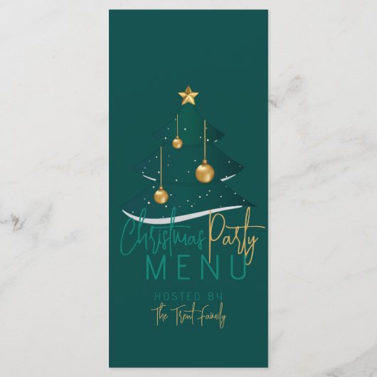 Menu Élégant sapin de Noël émeraude (Dos)