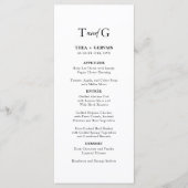 Menu Élégant Script Calligraphie Monogramme Mariage bla (Devant)