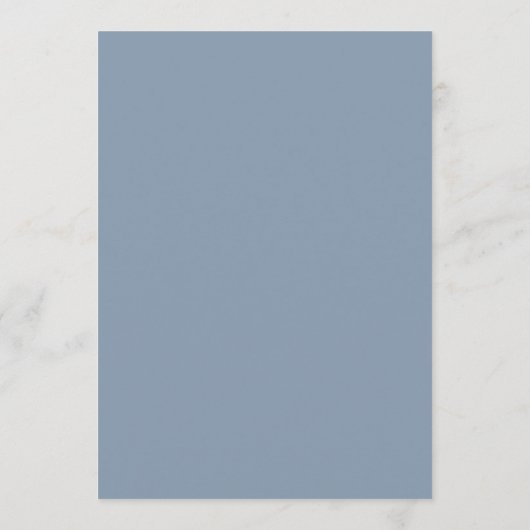Menu Élégant Script Dusty Blue Wedding Réception (Dos)