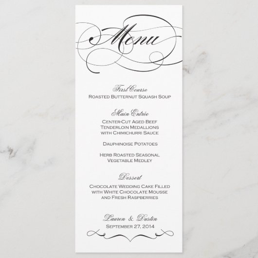 Menu Elegant Script Wedding - Aangepast (Voorkant)