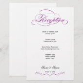 Menu Elegant Script Wedding Reception - Paars (Voorkant / Achterkant)