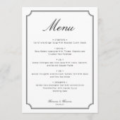 Menu Élégant Simple Classique Minimaliste Noir Blanc (Devant)