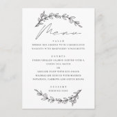 Menu Élégant simple floral botanique écriture mariage (Devant)