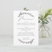 Menu Élégant simple floral botanique écriture mariage (Debout devant)