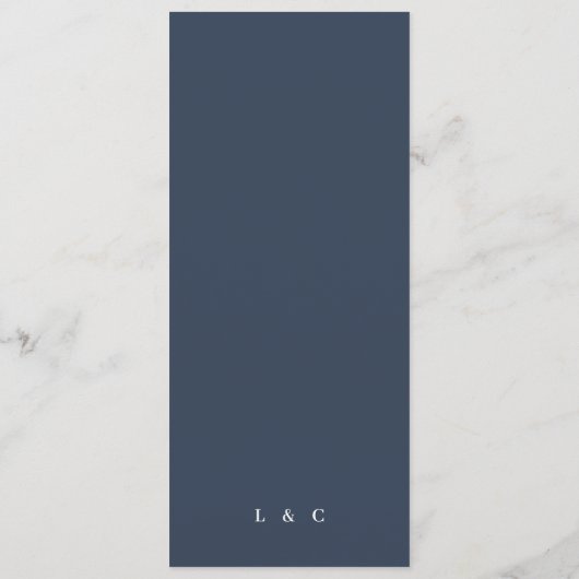 Menu Elégant simple marine bordeaux blanc Monogramme (Dos)