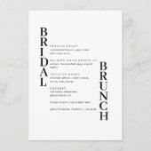 Menu Élégant Simple Texte Bridal Brunch Menu (Devant)