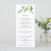 Menu Élégant Simple Verdure Mariage rustique (Debout devant)