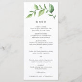 Menu Élégant Simple Verdure Mariage rustique (Devant)