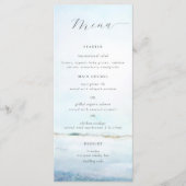 Menu Elégant Simple Watercolor Plage Mariage côtier (Devant)