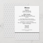Menu Élégant style Art Déco noir et blanc (Devant / Derrière)