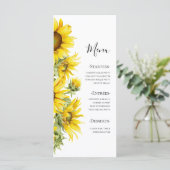 Menu Elegant Sunflower Summer Wedding  (Debout devant)