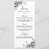 Menu Elegant Swirls Black & White Wedding (Voorkant)