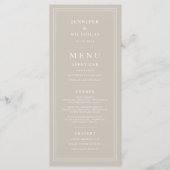 Menu Elegant Taupe Wedding (Devant)