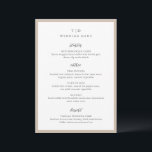 Menu Élégant terroir Neutre Monogramme Mariage moderne<br><div class="desc">Menus mariages modernes avec un design épuré avec des polices serif et script.</div>