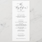 Menu Elegant The Day Before Wedding Rehearsal Dinner (Devant)